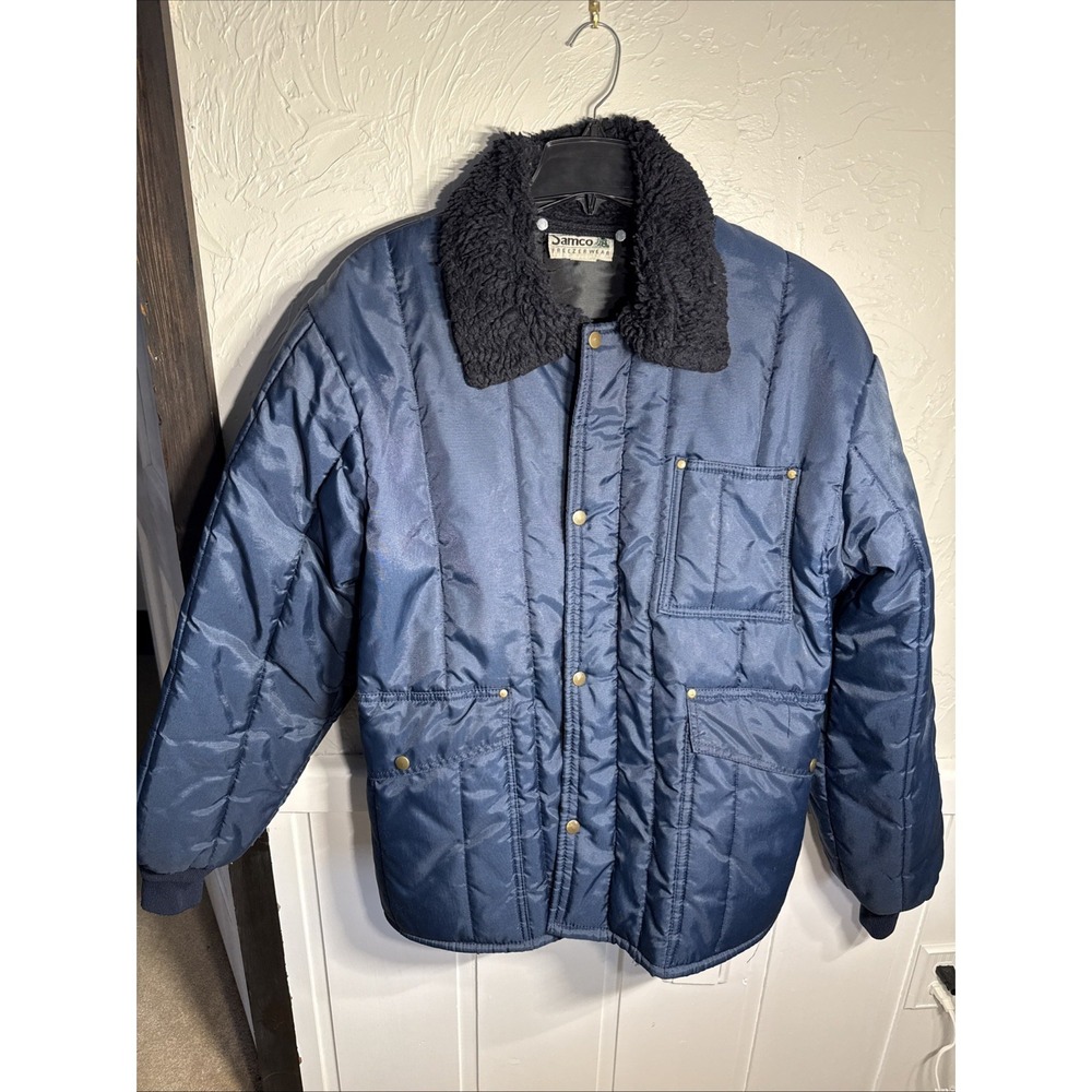Samco Freezer‎ Wear Jacket Mens 2XL Blue Quilted Insulated Work Xtreme Cold